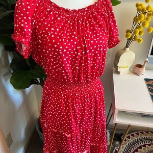 Red Polka Dot Midi Dress